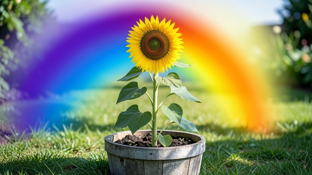 Sunflower With Rainbow: Pollinator Haven That Thrives in Full Sun