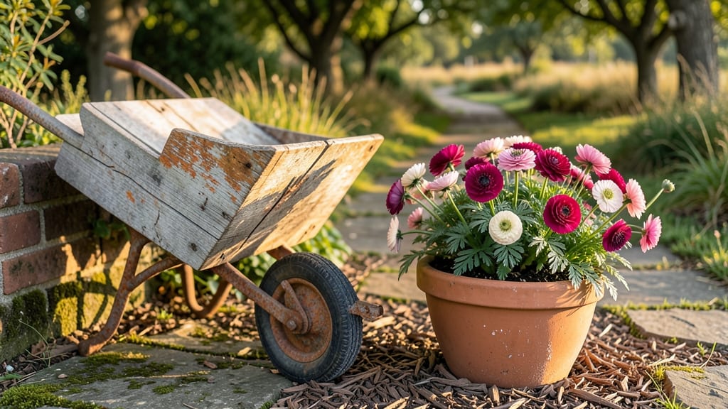Wheelbarrow Spilling Flowers: Overflowing Garden Charm for Instant Curb Appeal